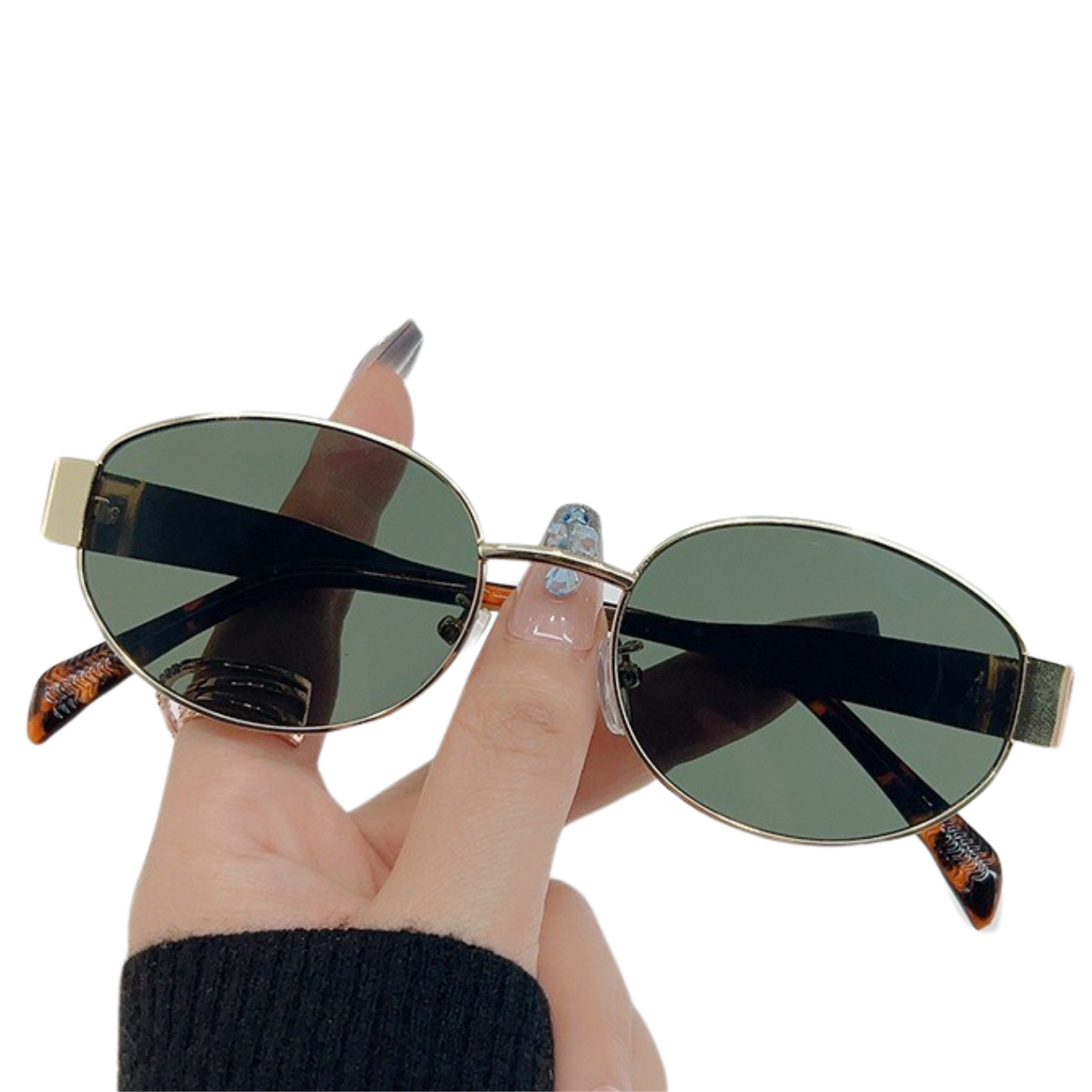 Gafas Lentes de Sol Vintage Estilo Celine Lente Verde