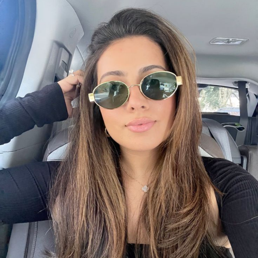 Gafas Lentes de Sol Vintage Estilo Celine Lente Verde