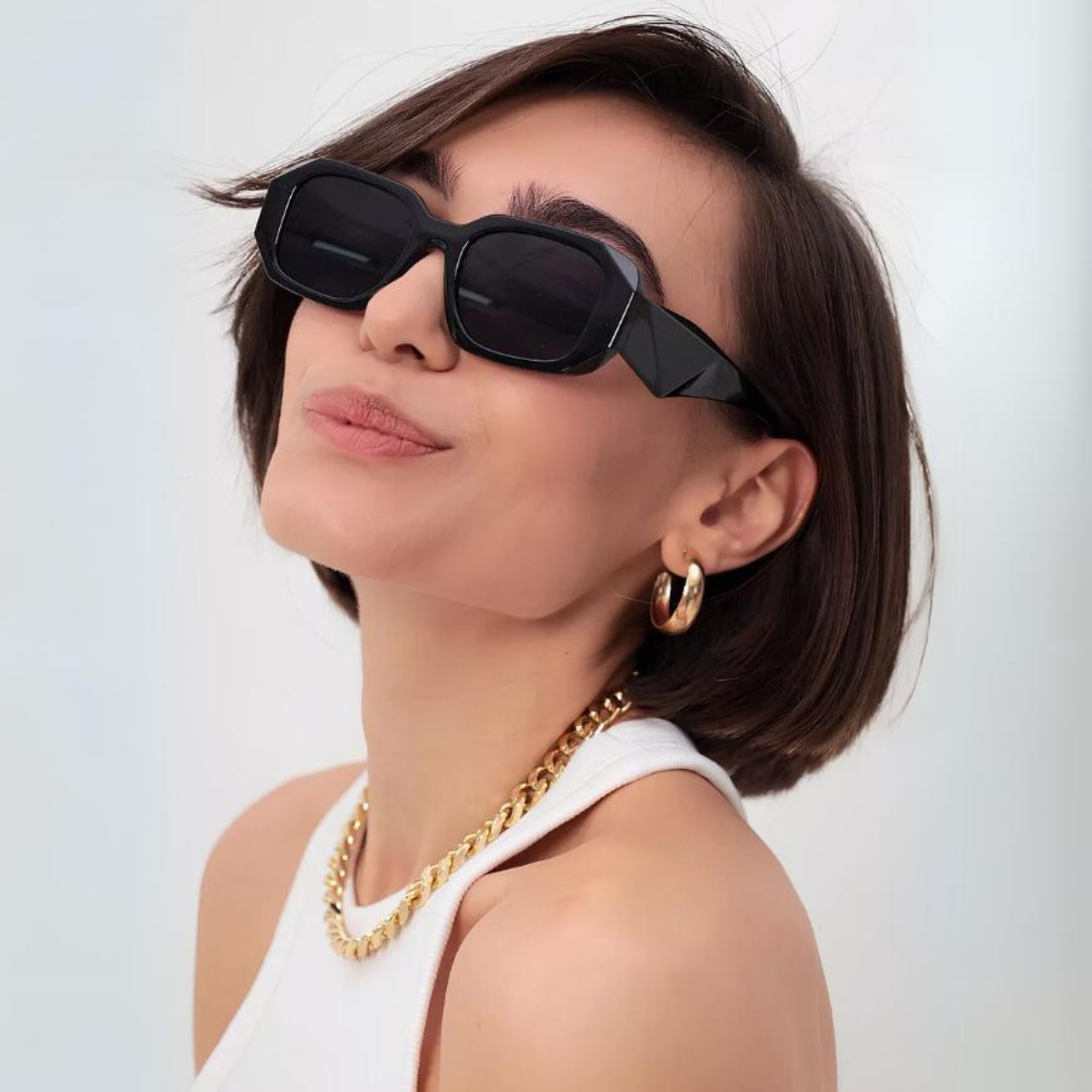 Gafas Lentes de Sol Facheras Polarizadas Estilo Prada Negro