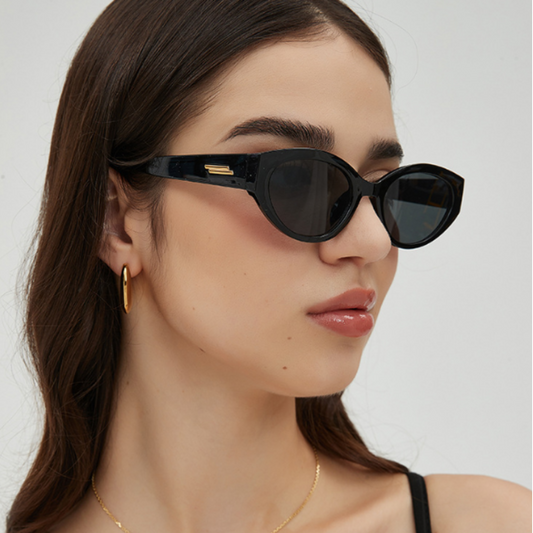 Gafas Lentes de Sol Retro Polarizadas Ojo de Gato Negro