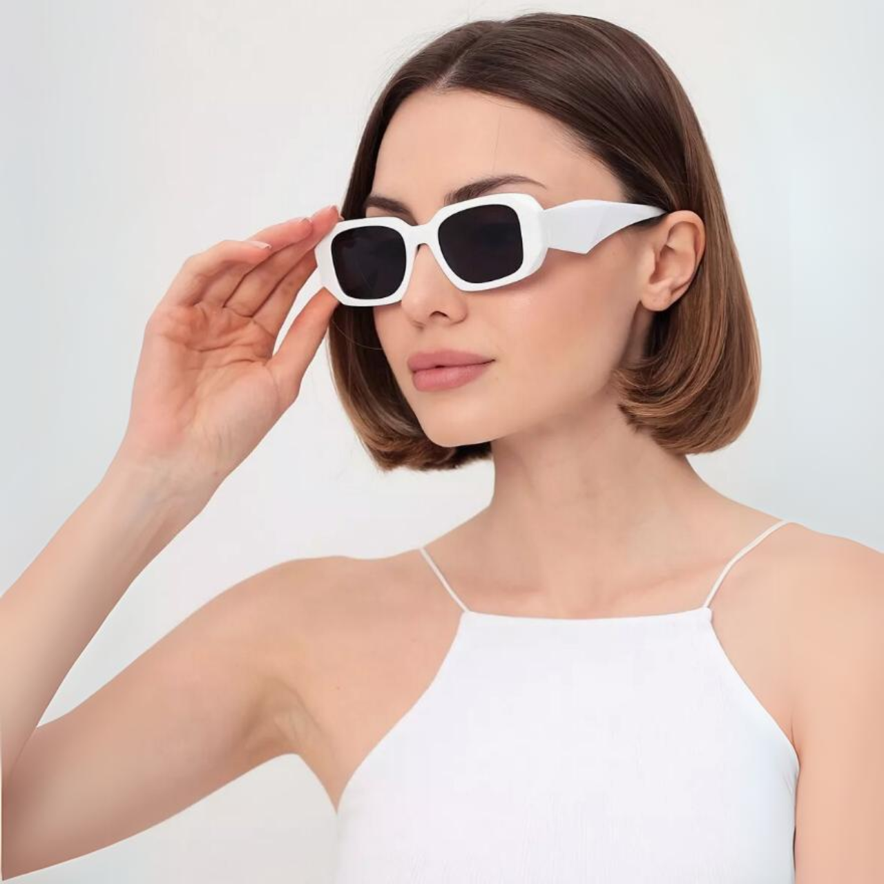 Gafas Lentes de Sol Facheras Polarizadas Estilo Prada Blanco