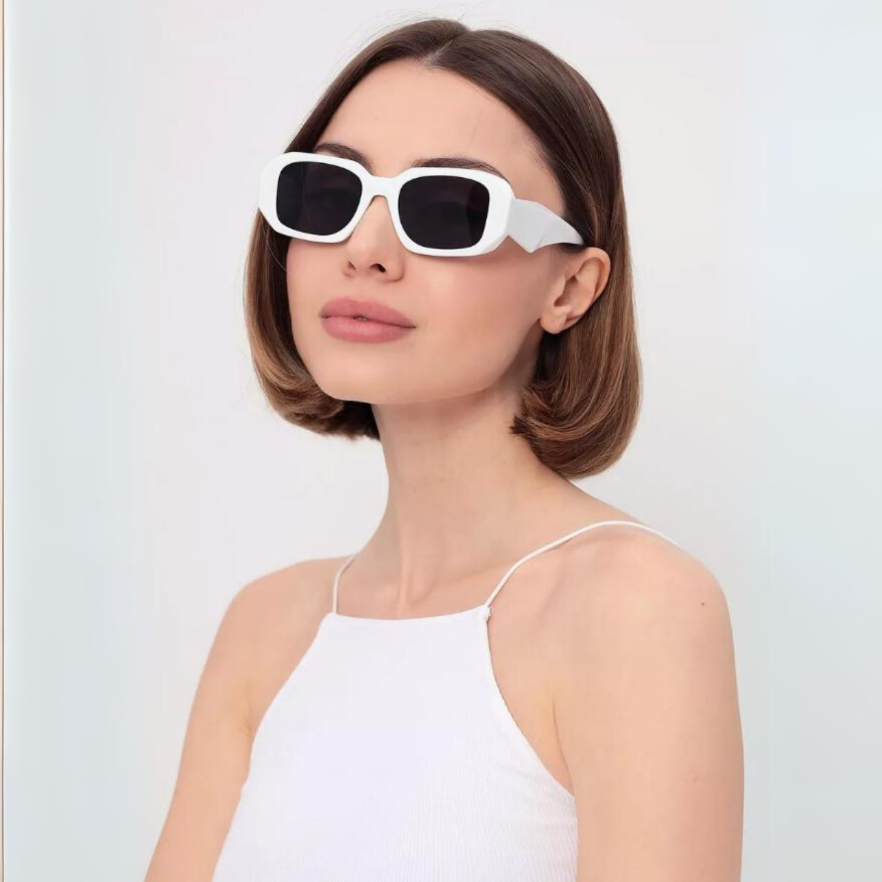 Gafas Lentes de Sol Facheras Polarizadas Estilo Prada Blanco