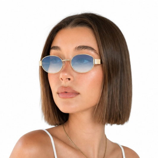 Gafas Lentes de Sol Vintage Estilo Celine Lente Azul