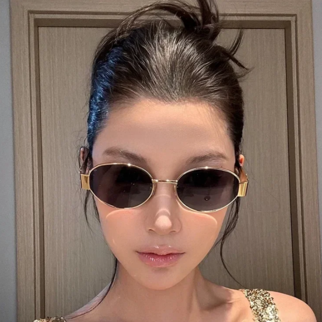 Gafas Lentes de Sol Vintage Estilo Celine Lente Negro