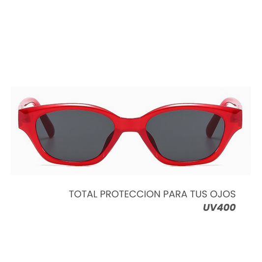 Lentes Gafas De Sol Retro Ojo de Gato Rojo