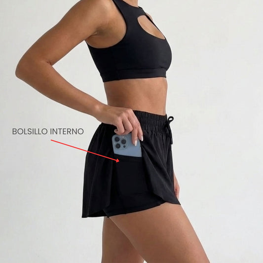 Short Deportivo Running para Mujer color Negro