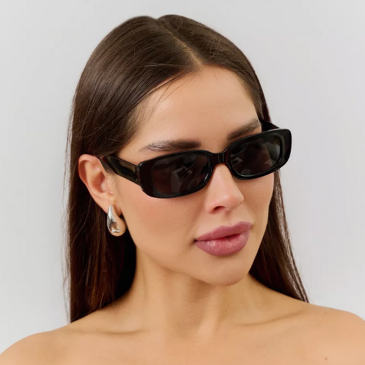 Gafas Lentes de Sol Retro Negro Polarizadas