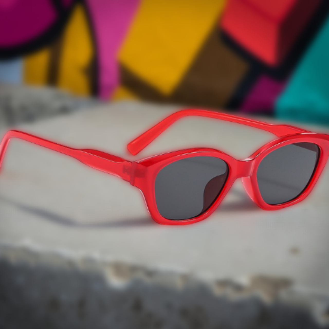 Lentes Gafas De Sol Retro Ojo de Gato Rojo