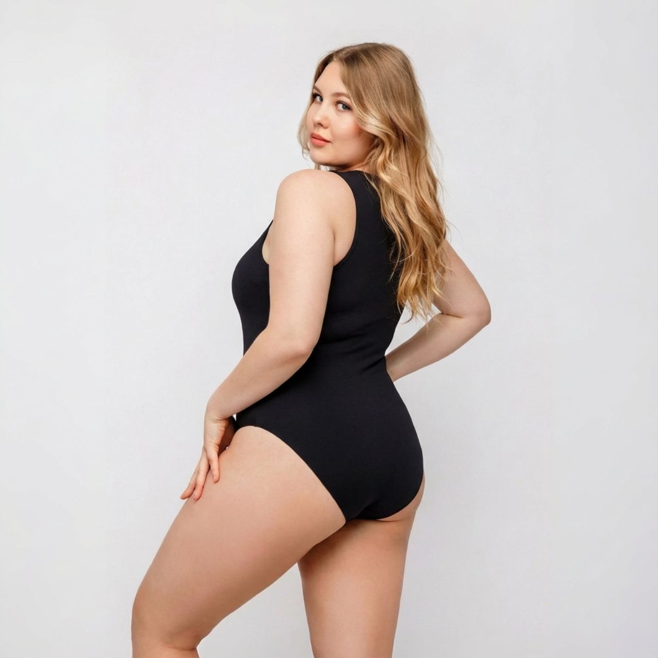 Body sin Mangas Cuello Redondo Mujer Negro