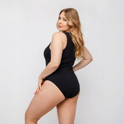 Body sin Mangas Cuello Redondo Mujer Negro