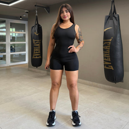 Enterito Deportivo corto sin mangas Negro