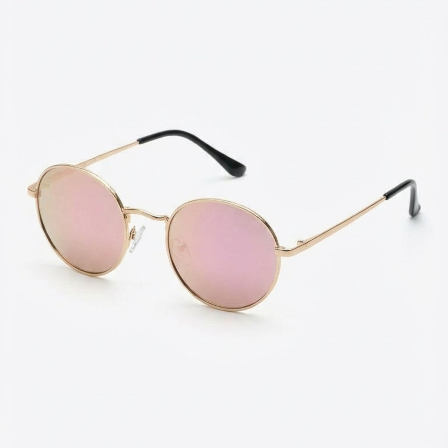 Gafas Lentes de Sol Retro Vintage Redondas Rosa Espejo