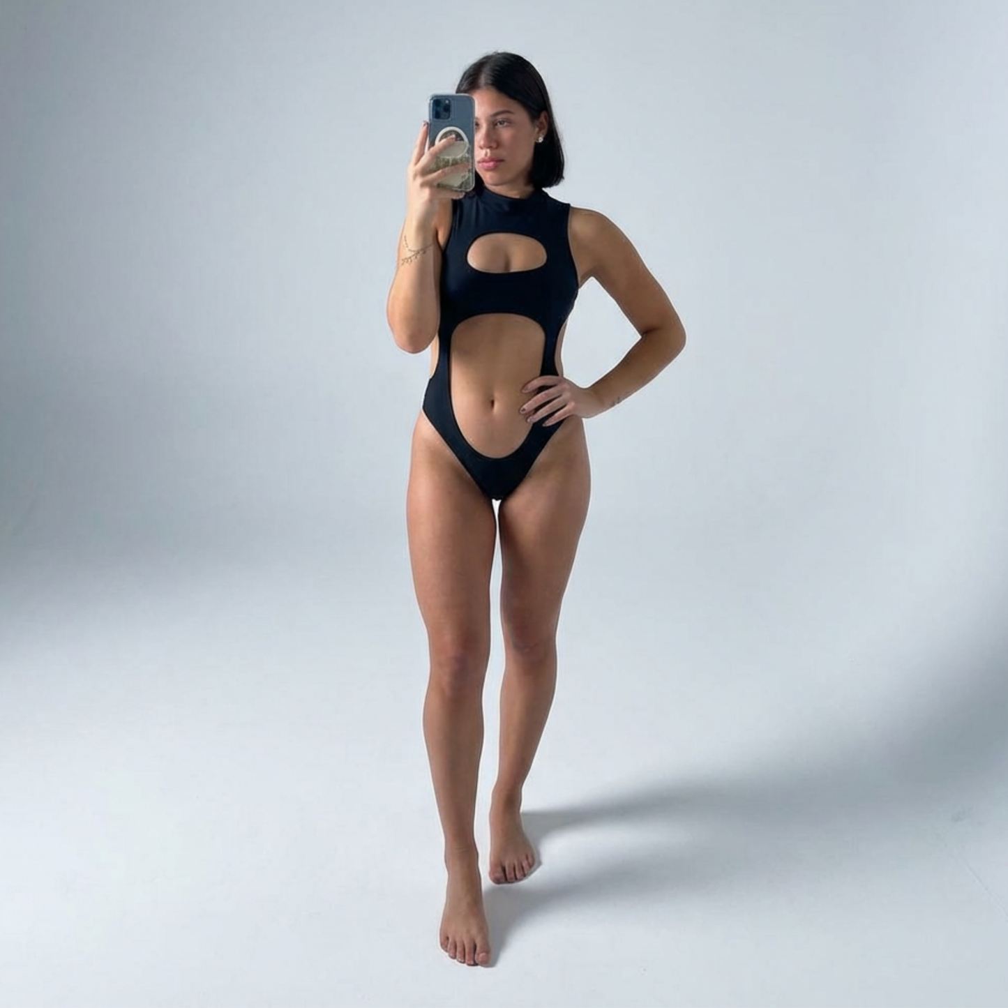 Body Asimétrico color negro Elasticado