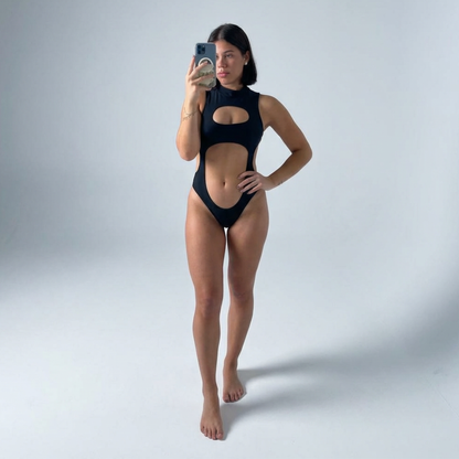 Body Asimétrico color negro Elasticado