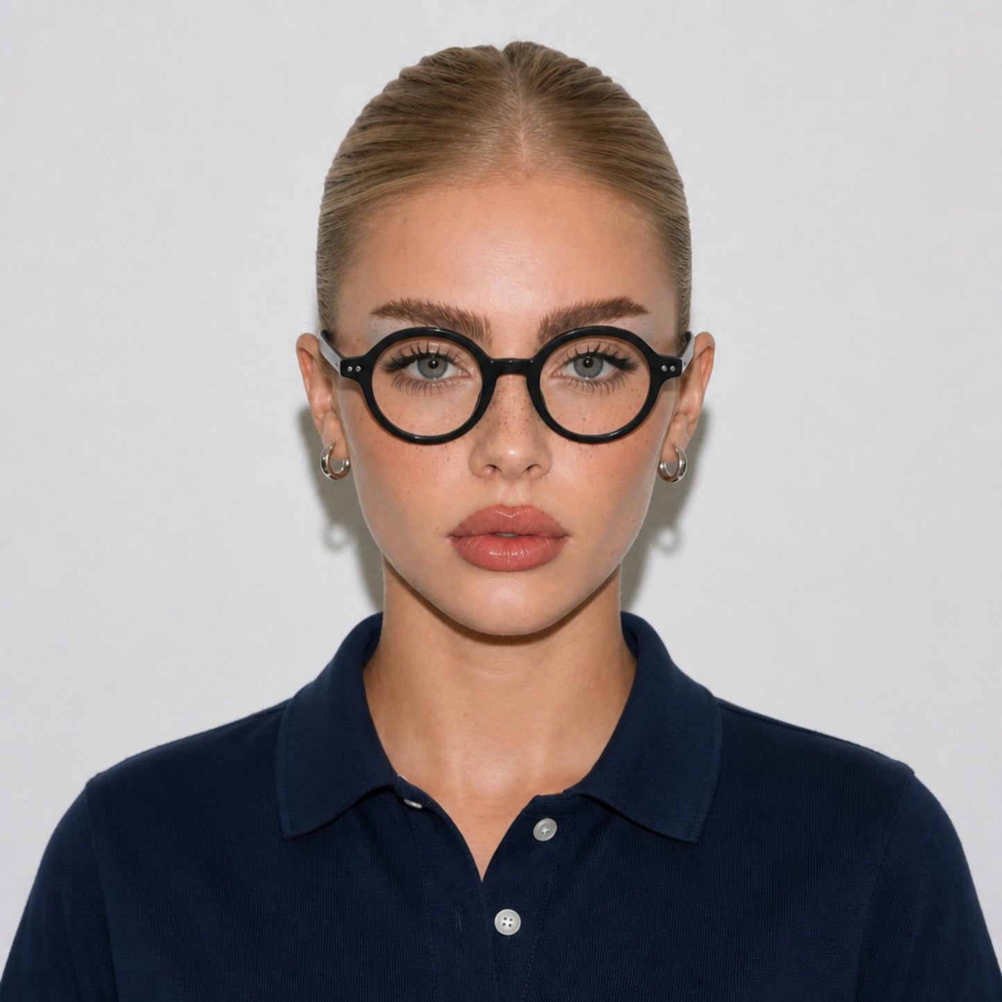 Lentes Armazón Óptico Filtro Azul Retro  Hailey Negro