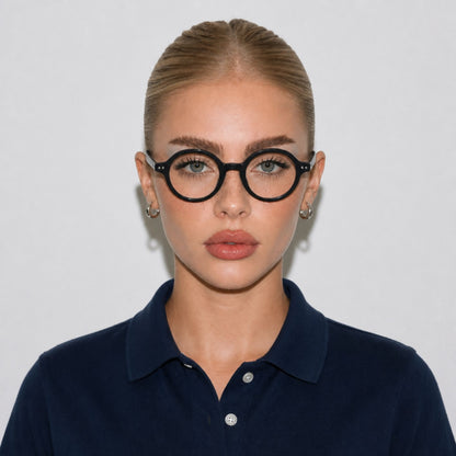 Lentes Armazón Óptico Filtro Azul Retro  Hailey Negro