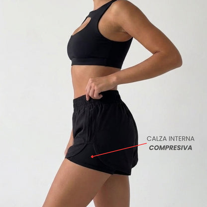 Short Deportivo Running para Mujer color Negro