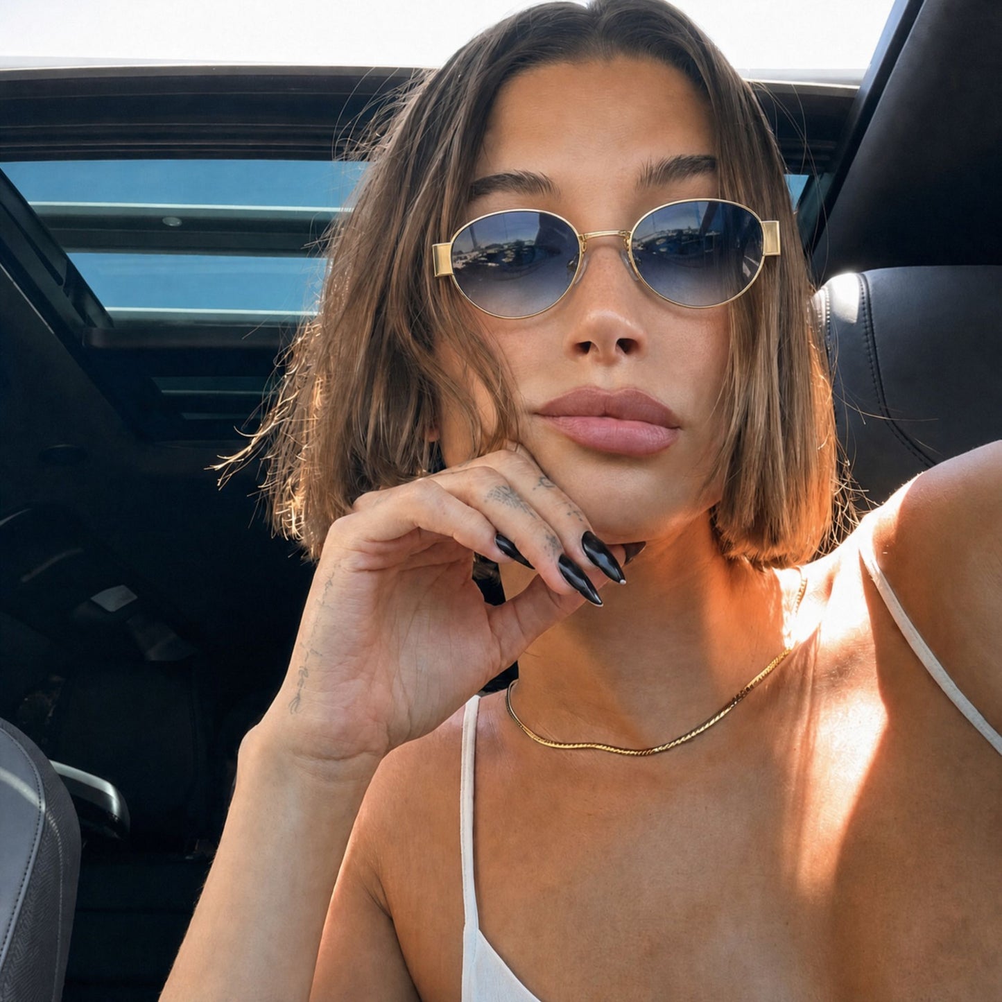 Gafas Lentes de Sol Vintage Estilo Celine Lente Azul