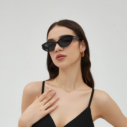 Gafas Lentes de Sol Retro Polarizadas  Ojo de Gato Negro