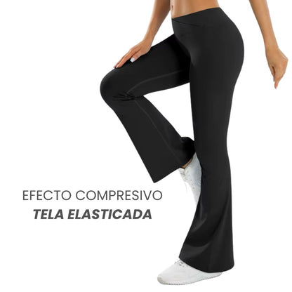 Calza Deportiva Flare Pata Elefante Color Negro