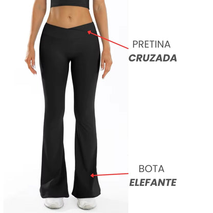 Calza Deportiva Flare Pata Elefante Color Negro