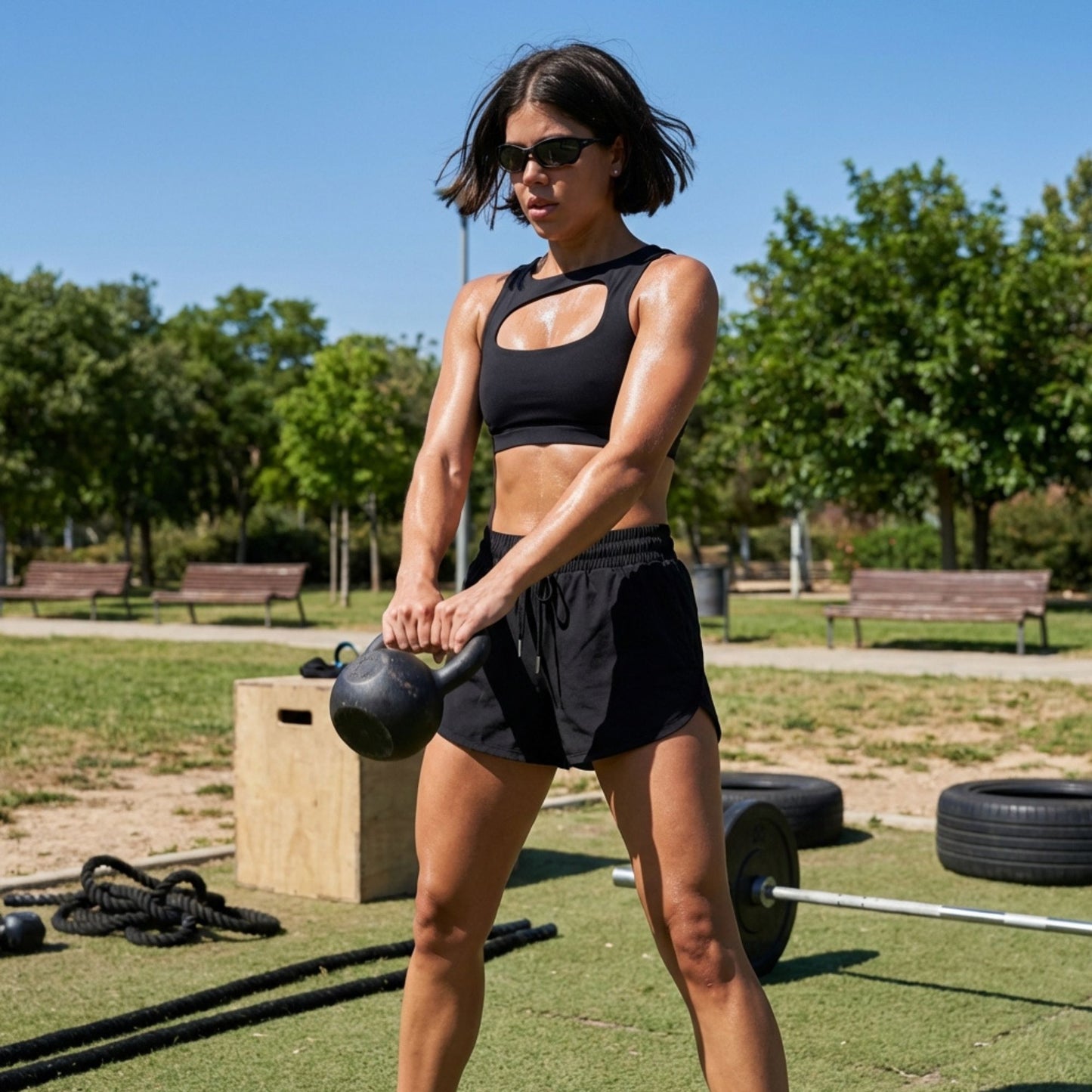 Short Deportivo Running para Mujer color Negro