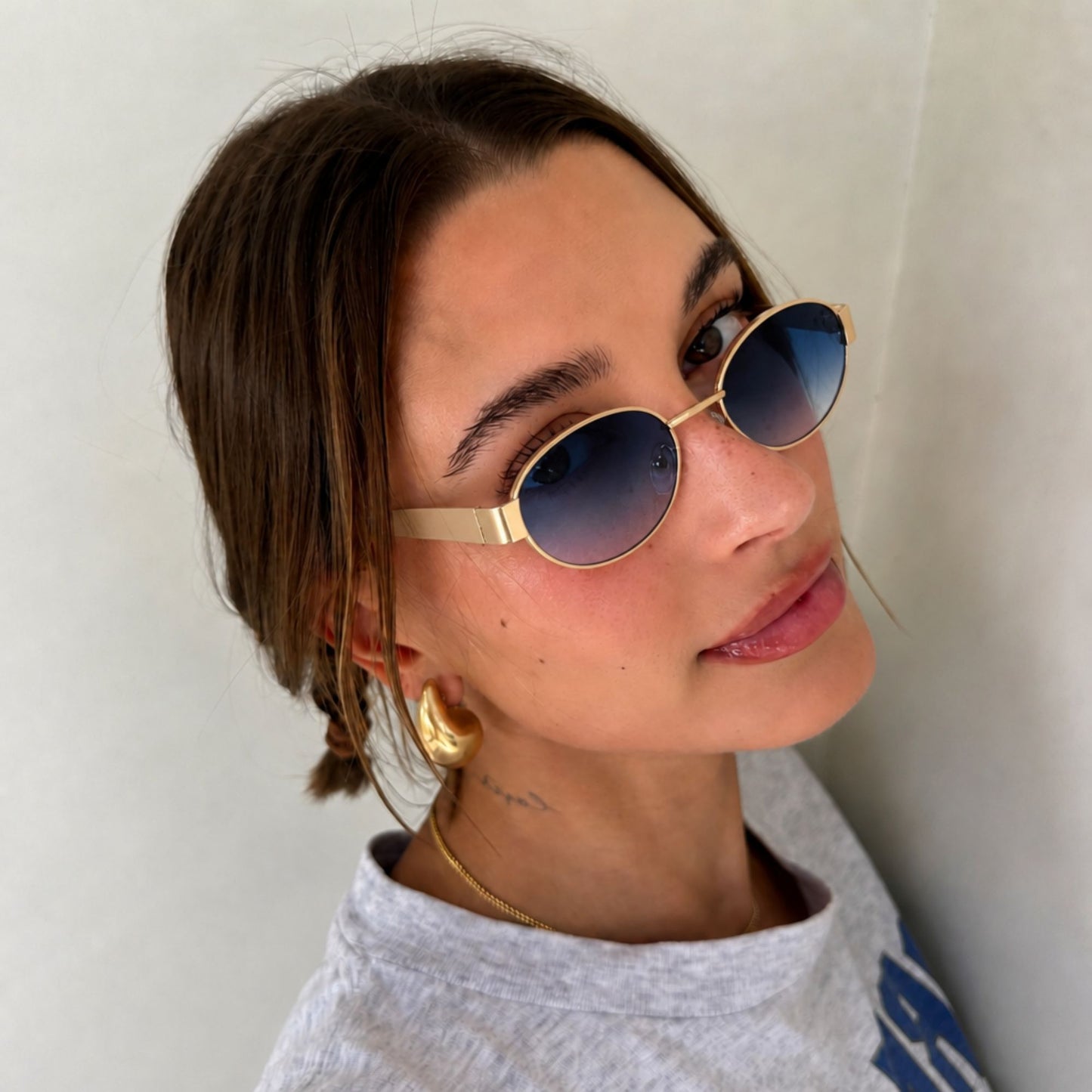 Gafas Lentes de Sol Vintage Estilo Celine Lente Azul