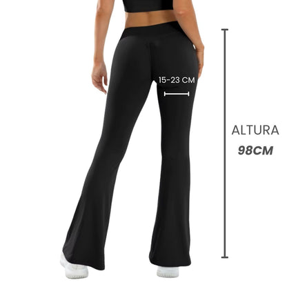 Calza Deportiva Flare Pata Elefante Color Negro