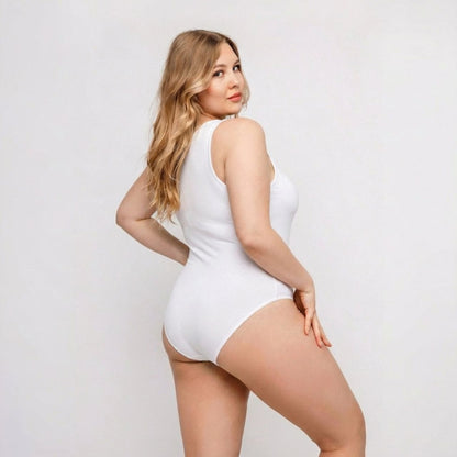 Body sin Mangas Cuello Redondo Mujer Blanco