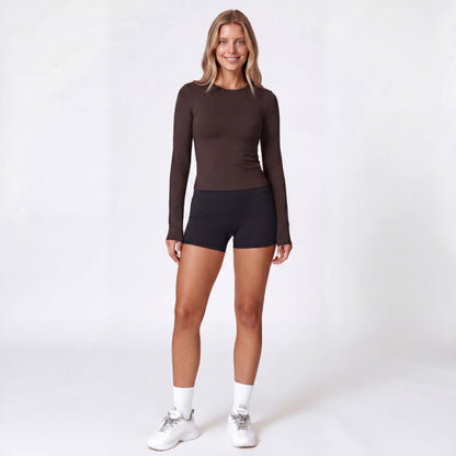Conjunto deportivo Top Manga Larga y Calza Corta Push Up