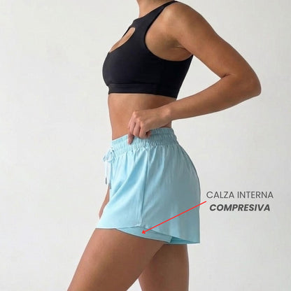 Short Deportivo Running para Mujer color Turquesa