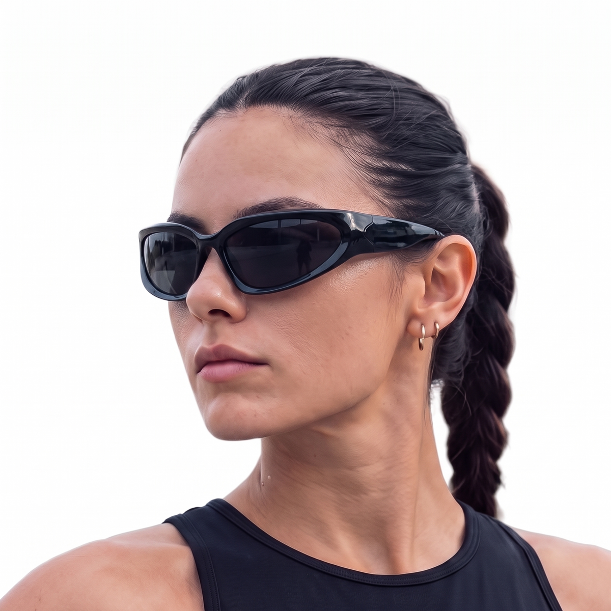 Gafas Lentes de Sol Y2K Futurista color Negro